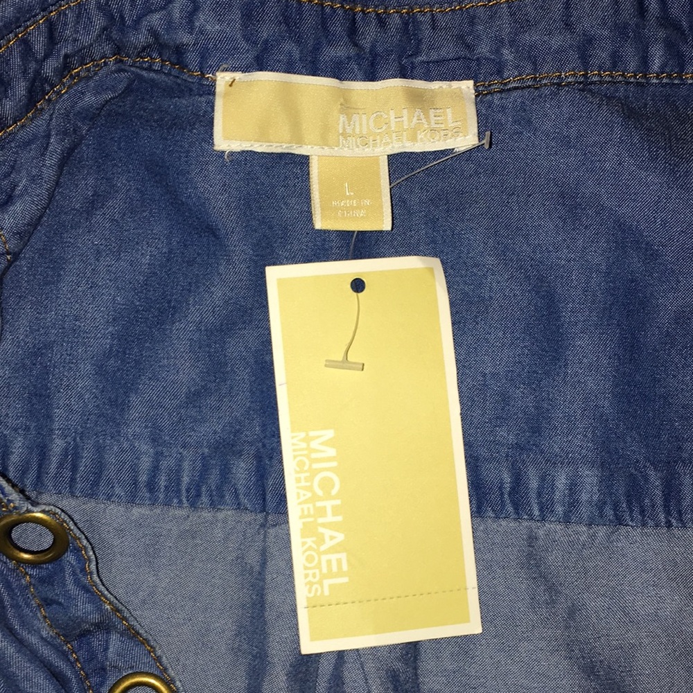 Michael Kors Nwt Chambray Soft Denim Button Front… - image 6